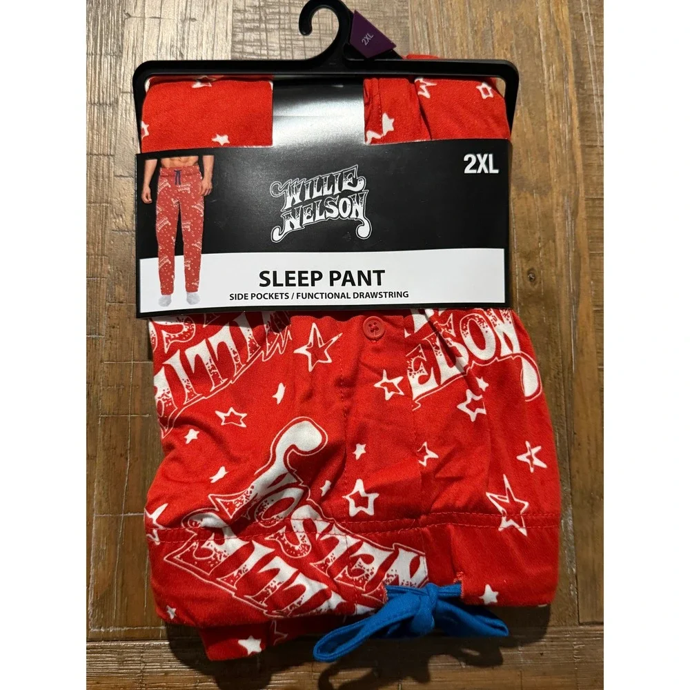 NEW Willie Nelson Mens Sleep Pants Pajama Bottoms 2XL Country Loungewear PJs XXL